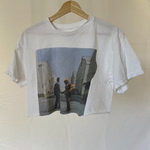 UPCYCLED Cropped Cotton Short Sleeved Graphic Tee